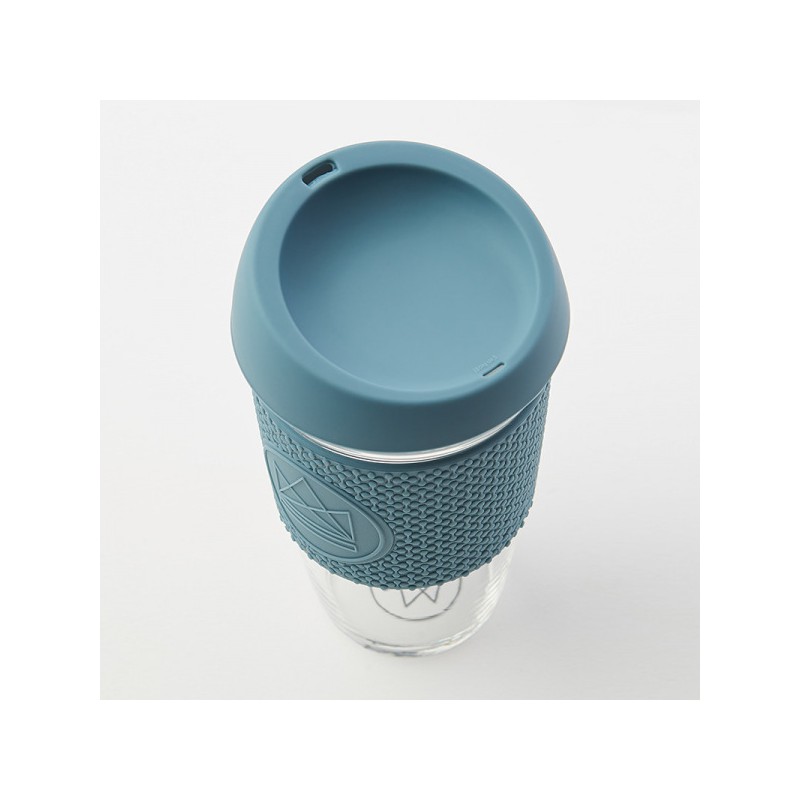 Skleněný hrnek na kávu, L, 450 ml, Neon Kactus, modrý