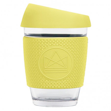 Skleněný hrnek na kávu, 340ml, Neon Kactus, žlutý