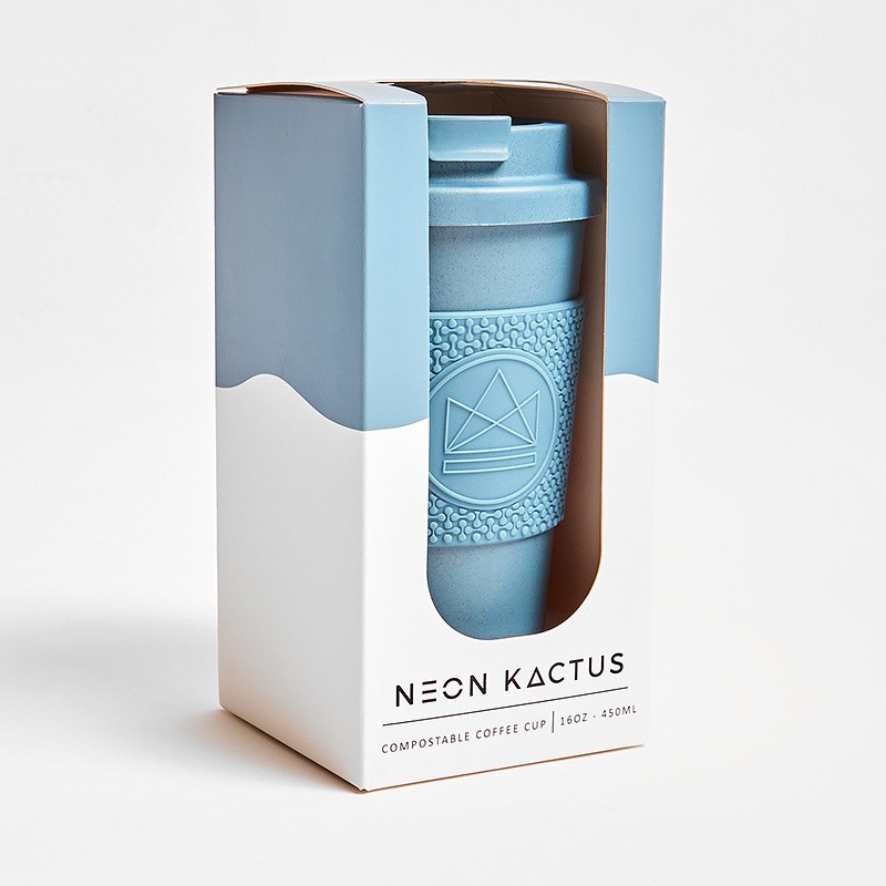 Ekologický termohrnek, 450ml, Neon Kactus, modrý